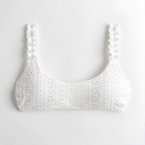 ππ Eyelet Ruffle Scoop Bikini Top - Picture 3 of 3